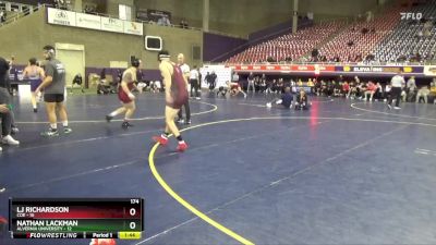 174 lbs 2nd Wrestleback (16 Team) - LJ Richardson, Coe vs Nathan Lackman, Alvernia University