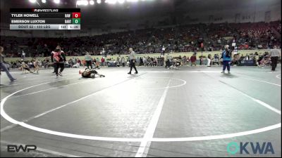 100 lbs Quarterfinal - Tyler Howell, Raw Wrestling Club vs Emerson Luxton, Bartlesville Wrestling Club