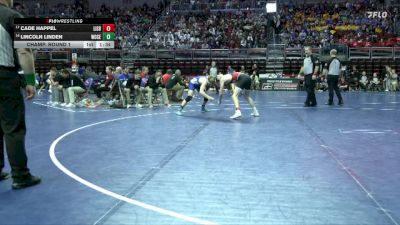 1A-126 lbs Champ. Round 1 - Cade Happel, Lisbon vs Lincoln Linden, Woodbury Central