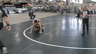 A 132 lbs 3rd Place Match - Kiivon Butler, Tullahoma High School vs Tristen Fowler, Alcoa High School