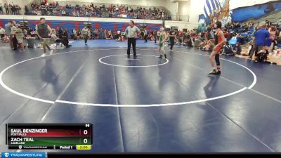 98 lbs Quarterfinal - Zach Teal, Lakeland vs Saul Benzinger, Post Falls