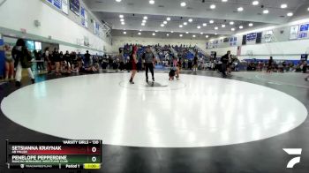 130 lbs Cons. Round 5 - Penelope Pepperdine, Rancho Bernardo Wrestling Club vs Setsianna Kraynak, AB Miller