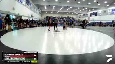 130 lbs Cons. Round 5 - Penelope Pepperdine, Rancho Bernardo Wrestling Club vs Setsianna Kraynak, AB Miller