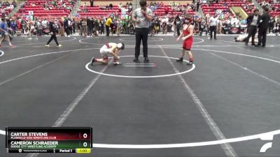 95 lbs Cons. Round 2 - Cameron Schraeder, Dodge City Wrestling Academy vs Carter Stevens, Plainville Kids Wrestling Club