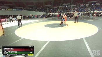 3A-126 lbs Cons. Round 2 - Cayden Hill, Yamhill-Carlton vs William Savage, Nyssa