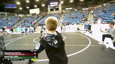 58 lbs Semifinal - William Eli Potts, Plainview Youth Wrestling Club vs Braxton Lorg, Shelton Wrestling Academy