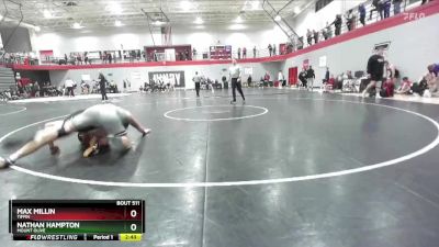 197 lbs Cons. Round 3 - Nathan Hampton, Mount Olive vs Max Millin, Tiffin