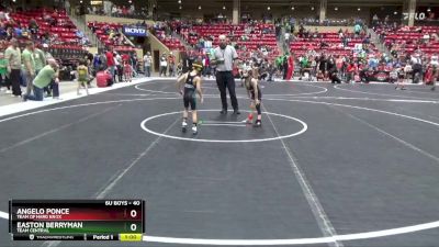 40 lbs Semifinal - Angelo Ponce, Team Of Hard Knox vs Easton Berryman, TEAM CENTRAL