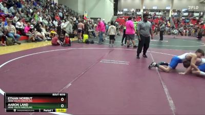 105 lbs Cons. Semi - Aaron Land, Arab Youth Wrestling vs Ethan Norbut, Arab Youth Wrestling