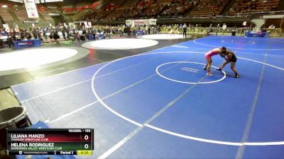 155 lbs Semifinal - Helena Rodriguez, Evergreen Valley Wrestling Club vs Liliana Manzo, Thunder Wrestling Club