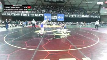 Boys 1B/2B 132 Champ. Round 2 - Simeone Jackson-cruz, Forks vs Brock Armstrong, Goldendale