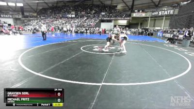 2A 144 lbs Cons. Round 3 - Michael Fritz, Orting vs Graysen Serl, W. F. West