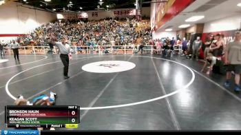 77 lbs Quarterfinal - Bronson Haun, Shoshoni Junior High School vs Keagan Scott, Worland Middle School