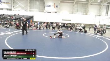 83 lbs Cons. Round 4 - Simon Griggs, Ruthless Aggression Wrestling Club vs Blake Decker, Elmira Junior Wrestling Club