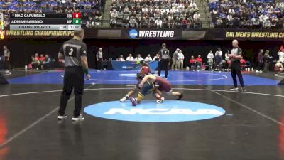 125 lbs Champ. Round 1 - Adrian Samano, Averett vs Mac Cafurello, Roanoke