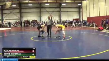 174 lbs Cons. Round 2 - CJ Glaropoulos, Western New England University vs Izaake Zuckerman, New York University