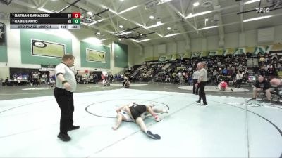 144 lbs 3rd Place Match - Gabe Santo, Rancho Bernardo vs Nathan Banaszek, Bonita Vista