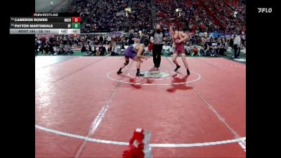 3A 144 lbs Cons. Round 1 - Cameron Rowen, Nampa Christian vs Payton Martindale, North Fremont