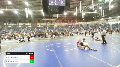 126 lbs Consi Of 16 #1 - Bradley Rowland, Cheyenne East vs Brady Korgan, Valley WC