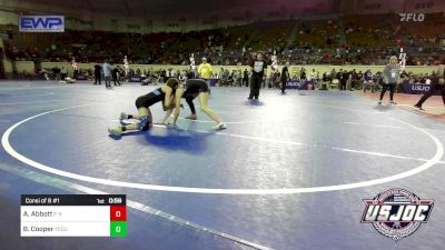 90 lbs Consi Of 8 #1 - Alana Abbott, F-5 Grappling vs Brayleigh Cooper, Tecumseh Youth Wrestling