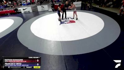 138 lbs Cons. Round 1 - Nathan Banaszek, Socal Grappling Wrestling Club vs Francisco Ortiz, Justin Garza High School Wrestling