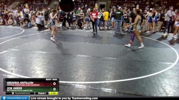 111-121 lbs Semifinal - Arianna Antillon, Pomona Wrestling Club Colorado vs Zoe Greer, Betterman Elite Wrestling