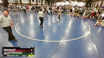 71 lbs Quarterfinal - Braxton Bringhurst, Westlake vs Beau Balliett, Roy Wrestling Club