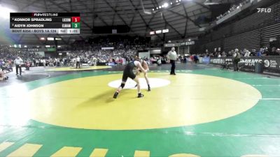 Boys 1A 126 lbs Quarterfinal - Aidyn Johnson, Elma vs Konnor Spradling, Lakeside (Nine Mile Falls)