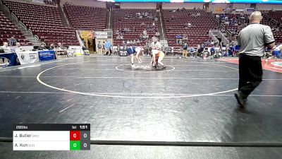 285 lbs Qtr-finals - Jordan Butler, Bishop McCort vs Ayden Kun, Burrell