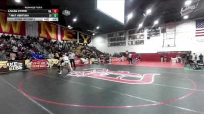 165 lbs Cons. Round 2 - Mat Ventura, Coachella Valley vs Logan Cryer, Valenicia (Santa Clarita)