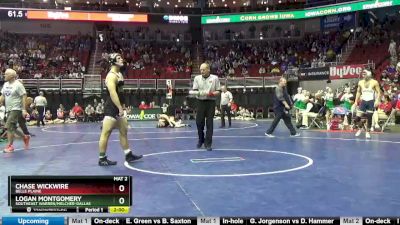 1A-182 lbs Cons. Round 5 - Chase Wickwire, Belle Plaine vs Logan Montgomery, Southeast Warren/Melcher-Dallas