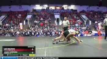 112 lbs Semifinals (8 Team) - Owen Kimmons, Bronson HS vs Leo Bauman, New Lothrop HS