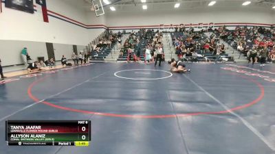 185 lbs Round 3 - Allyson Alaniz, Comal Smithson Valley (Girls) vs Tanya Jaafar, Lewisville Flower Mound (Girls)