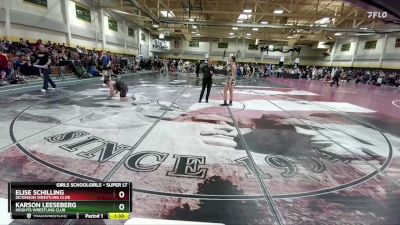 Round 2 - Elise Schilling, Dickinson Wrestling Club vs Karson Leeseberg, Heights Wrestling Club