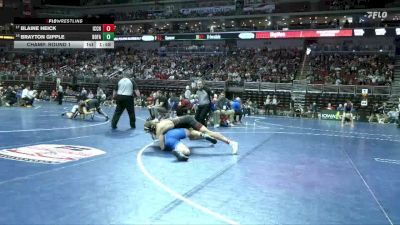 3A-190 lbs Champ. Round 1 - Blaine Heick, Iowa City, City High vs Brayton Gipple, Bondurant-Farrar