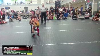 48 lbs Semifinal - Darian Hernandez, Unattached vs Weston Olvra, Honey Badger Wrestling Club