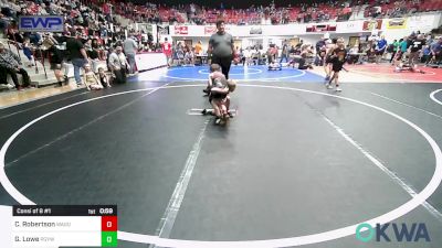 43 lbs Consi Of 8 #1 - Cayden Robertson, Wagoner Takedown Club vs Grant Lowe, Prairie Grove Youth Wrestling