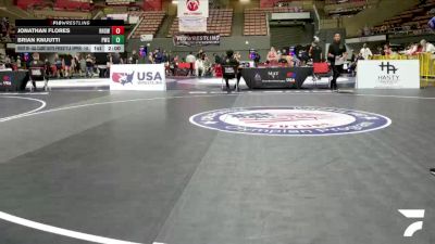 All Cadet Boys Freestyle Upper - 144 lbs Champ. Round 1 - Jonathan Flores, Reedley High School Wrestling vs Brian Knuutti, Petaluma Wrestling Club
