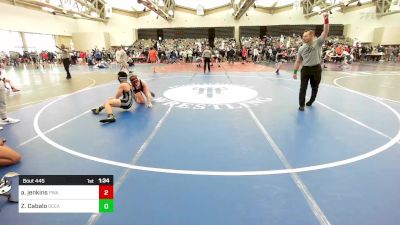 140-I lbs Round Of 16 - Ayden Jenkins, Pittsgrove Wrestling Association vs Zarian Cabalo, Ocean City