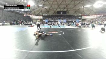 Boys 2A 165 lbs Quarterfinal - Jordon Larson, Orting vs Hunter Nicholson, East Valley (Spokane)