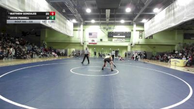 126 lbs 1st Place Match - Matthew Gonzales, SAN FERNANDO vs Devin Ferrell, CANOGA PARK