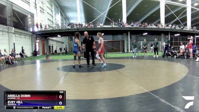 124 lbs Round 3 (6 Team) - Ariella Dobin, Illinois vs Evey Hill, Georgia