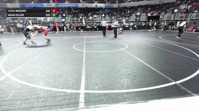 143 lbs Quarterfinal - Cole Messer, Carl Junction vs Noah Eller, Blue ...