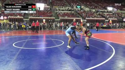 130 lbs 1st Place Match - Bailey Wagner, East Glacier Bobcats vs Ellee Schleining, Helena Wrestling Club