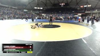 67 lbs Cons. Semi - Corbin Storm, White River Hornets Wrestling Club vs Jason Blevins, Punisher Wrestling Company