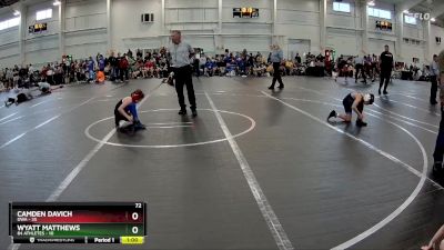 72 lbs Round 3 (8 Team) - Camden Davich, DWA vs Wyatt Matthews, 84 Athletes