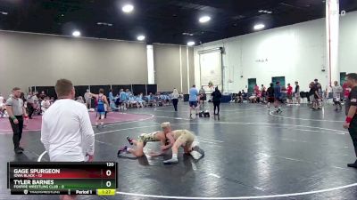 120 lbs Champ Round 1 (16 Team) - Tyler Barnes, Foxfire Wrestling Club vs Gage Spurgeon, Iowa Black