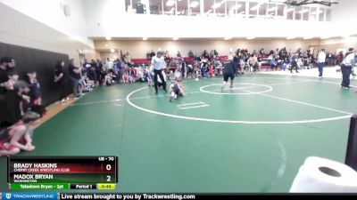 70 lbs Round 1 - Brady Haskins, Cherry Creek Wrestling Club vs Madox Bryan, Washington