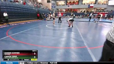 150 lbs Round 2 - Carson Deike, Comal Smithson Valley vs Zander Kommer, Tecumseh