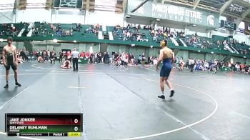 165 lbs Cons. Round 4 - Jake Jonker, Kent State vs Delaney Ruhlman, Purdue